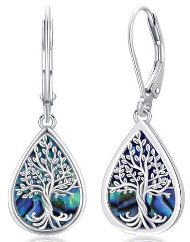 Damen Hängende Ohrringe Baum des Lebens Silber 925, Lebensbaum Ohrringe, Baum des Lebens Schmuck für Damen Frauen von Aniu
