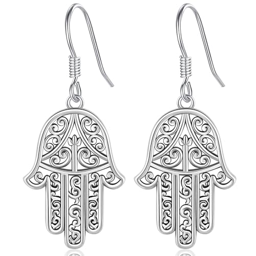 Fatima Hand Ohrringe 925 Silber Hand der Fatima Ohrringe Damen Hamsa Hand Ohrringe Silber Damen Ohrringe Silber 925 Fatima Hand Schmuck Hand der Fatima Geschenke für Frauen von Aniu