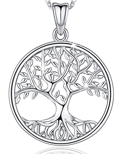 Lebensbaum Kette für Frauen, Baum des Lebens Halskette Anhänger silber 925 Damen, Geburtstag Muttertag Schmuck Geschenke für Frauen Mädchen Mama Frau Freundin (Doppeltanz) von Aniu