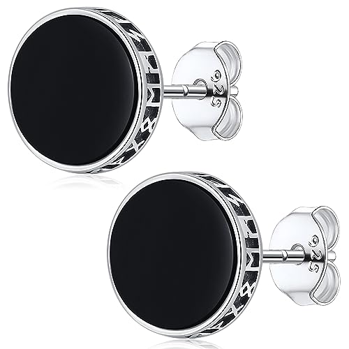 Ohrstecker Herren Wikinger Sterling Silber 925 Wikinger Ohrringe Männer Wikinger Rune Ohrstecker Schwarze für Männer Herren Damen von Aniu