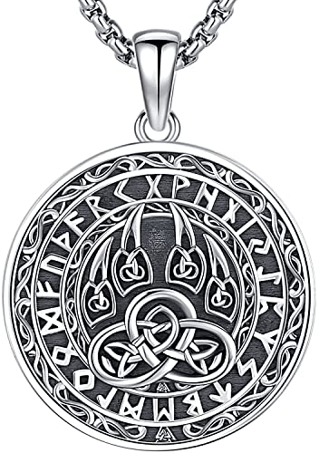 Viking Bärentatze Halskette Sterling Silber 925 Bäre Anhänger Wikinger Silber Keltische Wikinger Rune Halskette Nordische Wikinger Schmuck für Herren von Aniu