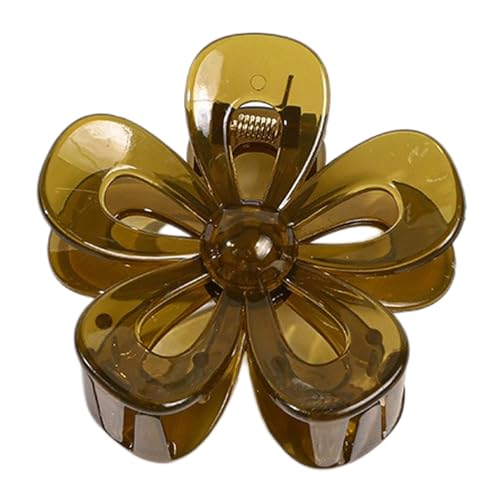 Aniyan 1 Stück Blumen Haarklammern Damen, Hai-Haarnadel Rutschfeste Haarspangen 7cm, Starker Halt Haarkralle für Dickes Haar, Elegante Haar Accessoires Frauen Mädchen Grün A von Aniyan