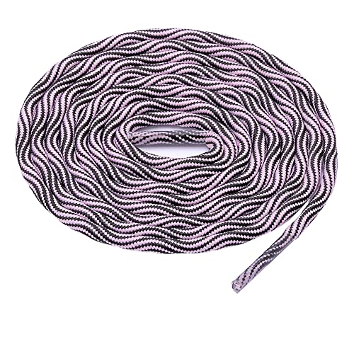 Aniyan 2 Paar Schnürsenkel mit Doppelfarbigem Wellenmuster – Reißfeste Ersatzschnürsenkel für Arbeitsschuhe, Wanderschuhe und Stiefel, Robustes Schuhbänder für Herren und Damen (Rosa Schwarz, 100 cm) von Aniyan