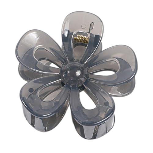 Aniyan 4 Stück Blumen Haarklammern Damen, Hai-Haarnadel Rutschfeste Haarspangen 7cm, Starker Halt Haarkralle für Dickes Haar, Elegante Haar Accessoires Frauen Mädchen Blaugrau A von Aniyan