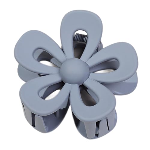 Aniyan 4 Stück Blumen Haarklammern Damen, Hai-Haarnadel Rutschfeste Haarspangen 7cm, Starker Halt Haarkralle für Dickes Haar, Elegante Haar Accessoires Frauen Mädchen Blaugrau B von Aniyan