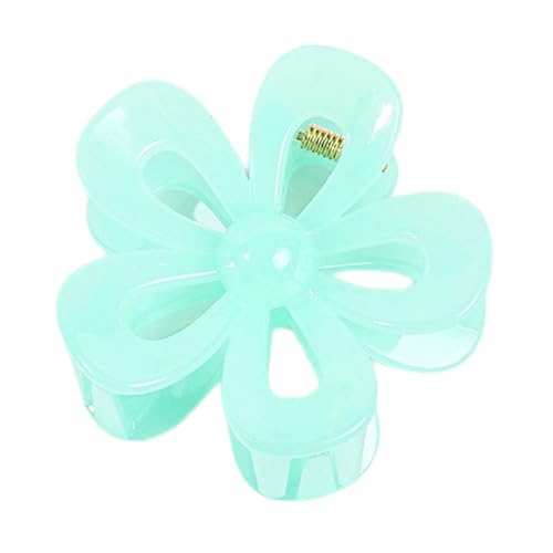 Aniyan 4 Stück Blumen Haarklammern Damen, Hai-Haarnadel Rutschfeste Haarspangen 7cm, Starker Halt Haarkralle für Dickes Haar, Elegante Haar Accessoires Frauen Mädchen Seeblau von Aniyan
