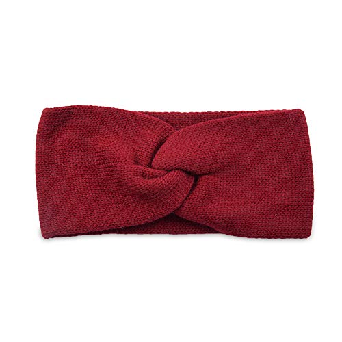 Aniyan Damen Feinstrick Stirnband Crossover, warmes Winter Haarband, doppellagig gestrickt Ohrenschutz Stirnbänder für Damen Herbst & Winter Rot von Aniyan