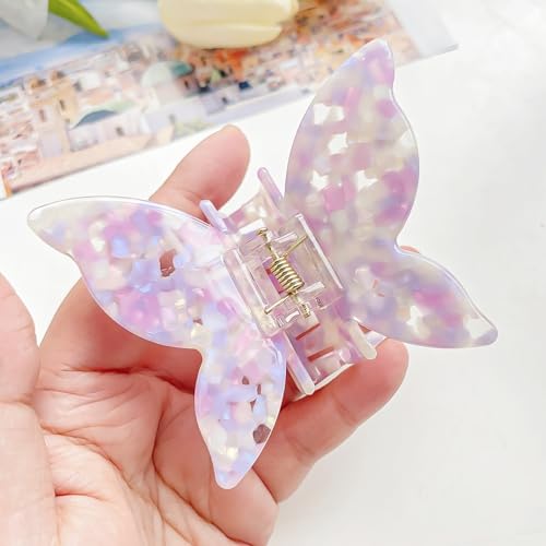 Aniyan Schmetterling Haarspangen Damen Haarklammer Mittelgroß, rutschfest Glitzer Haarspange, eleganter Butterfly Haarclip für Frauen (Lila) von Aniyan
