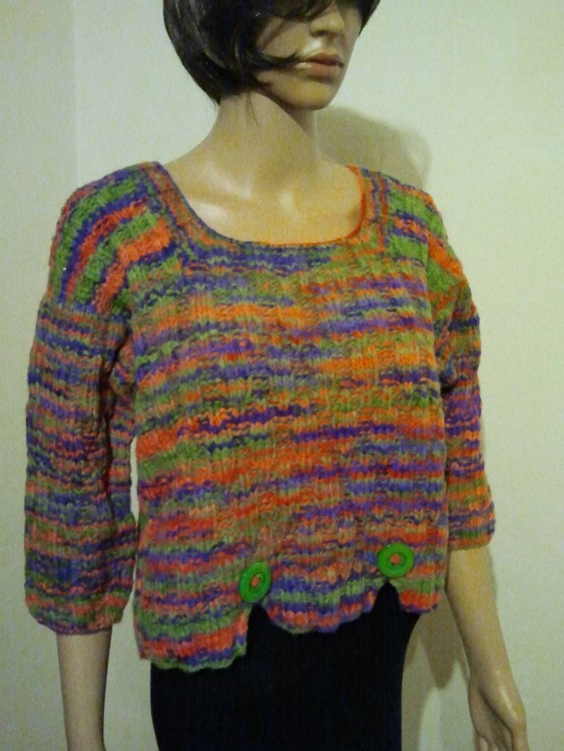 Bunter Pullover Mit 3/4 Ärmeln von AnjaClauberg