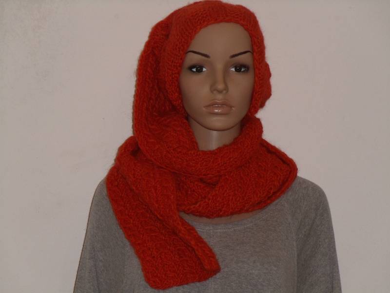 Mützenschal in Orange von AnjaClauberg