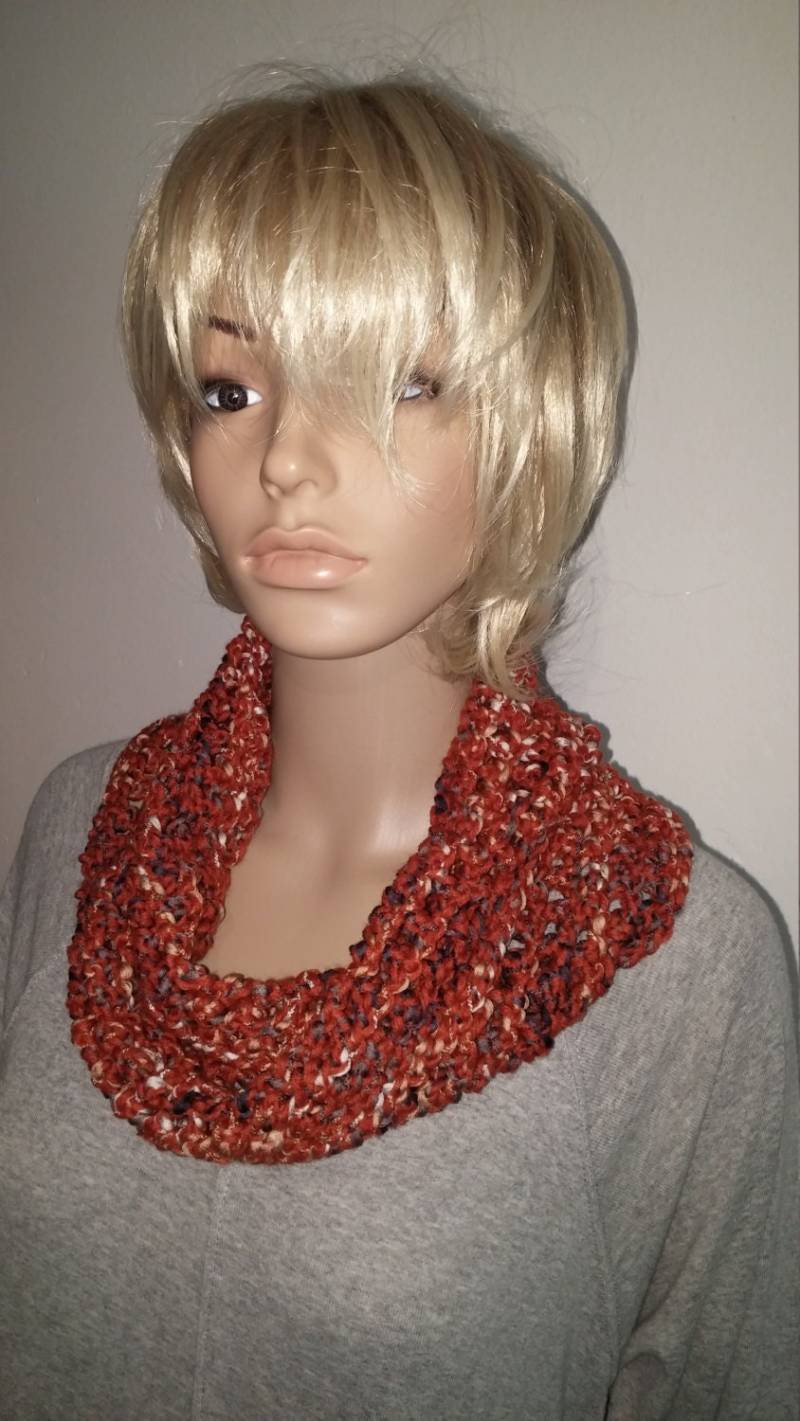 Tunesisch Gehäkelter Möbiusschal in Rotbraun von AnjaClauberg