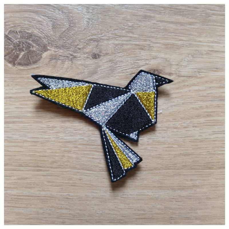 Wappen-Patch Angewendet Vogel Origami Geld Und Gold von AnjaCreation