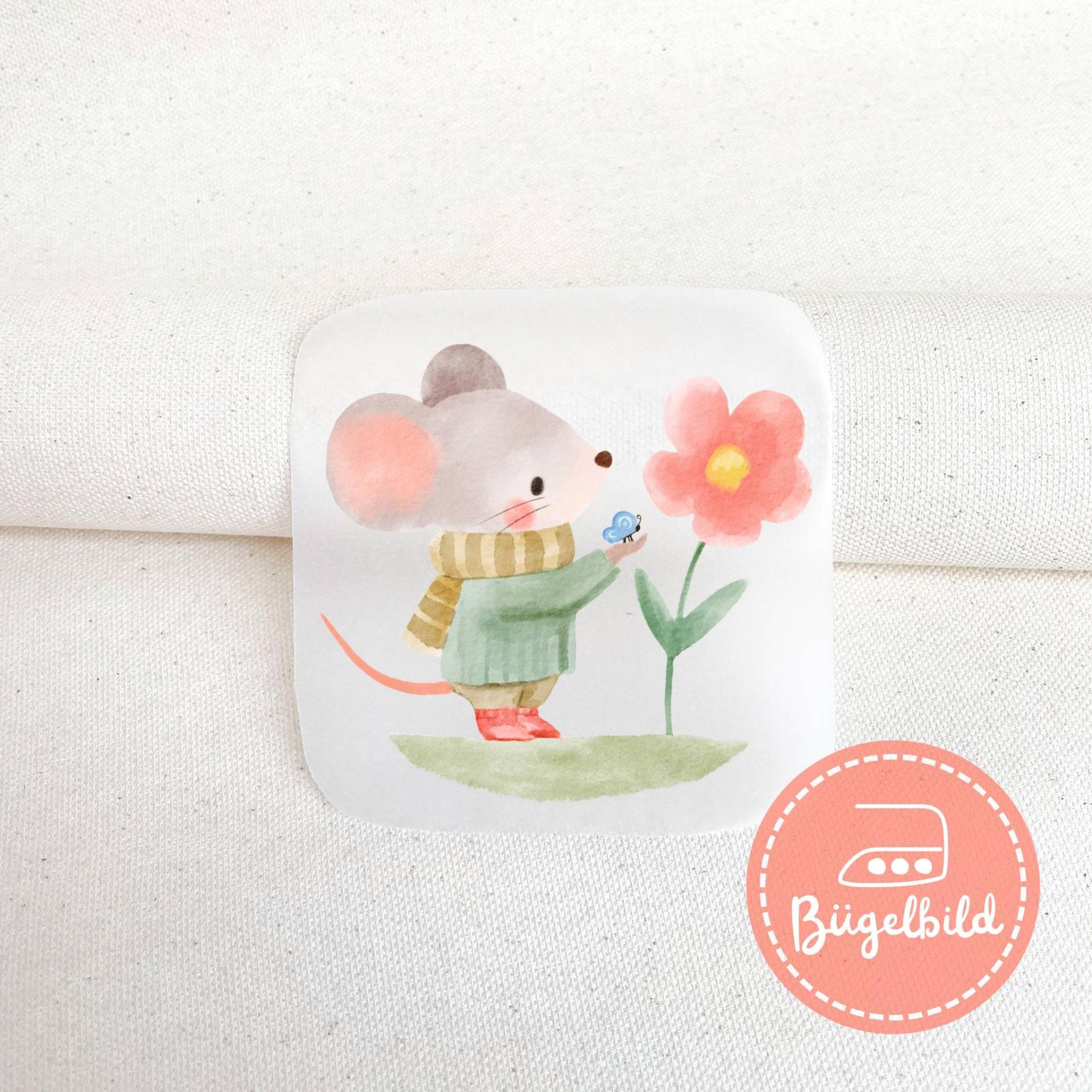 Süßes Mäuse-Bügelbild Maus Mit Blume Und Schmetterling - Ideal Zum Verschönern Von Kinderkleidung Accessoires Süßes Mäuse-Bügelbild Maus Mit Blume Und Schmetterling - Ideal Zum Verschönern Von Kinderkleidung Accessoires von AnjasBilderBoutique