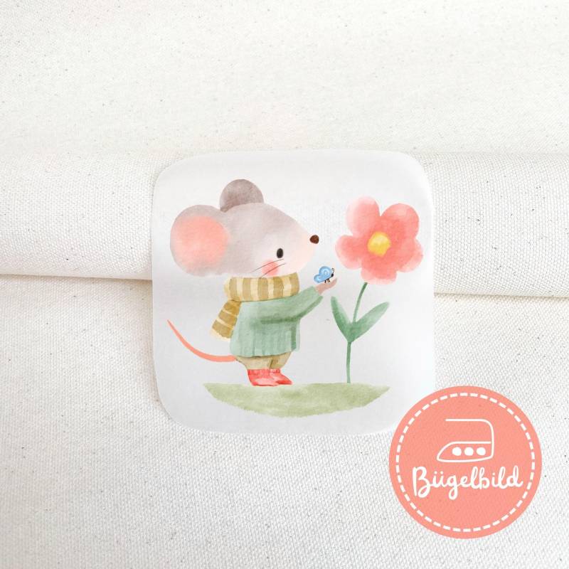 Süßes Mäuse-Bügelbild Maus Mit Blume Und Schmetterling - Ideal Zum Verschönern Von Kinderkleidung Accessoires Süßes Mäuse-Bügelbild Maus Mit Blume Und Schmetterling - Ideal Zum Verschönern Von Kinderkleidung Accessoires von AnjasBilderBoutique