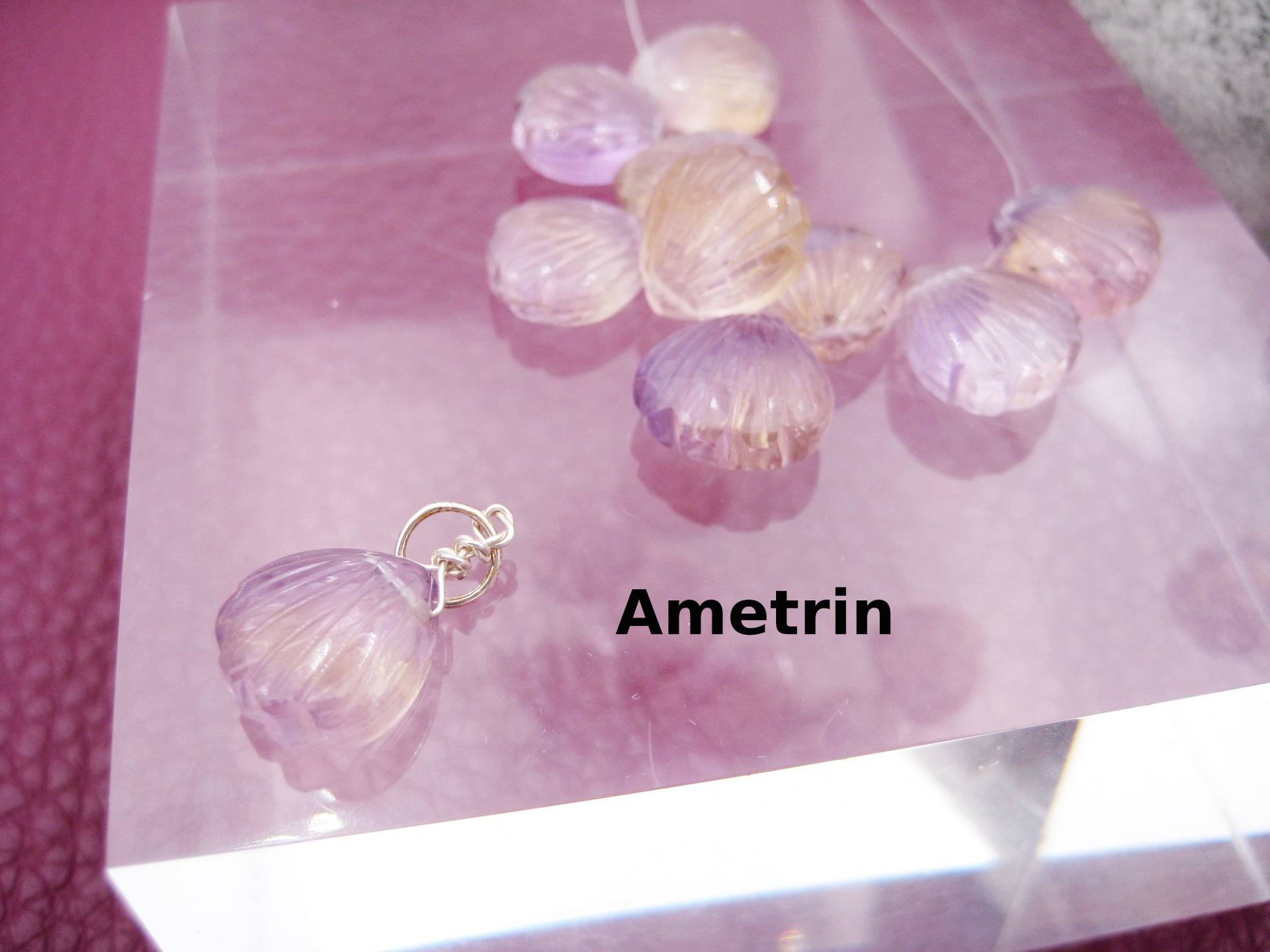 Kettenanhänger Aus Natürlichem Ametrin, Ca. 12mm Groß, in Sterling Silber, Gold Und Rosegold von AnjasCharmwelt