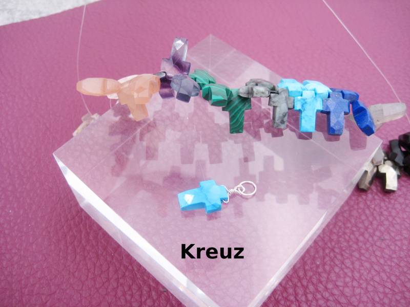 Kettenanhänger Kreuz, Labradorit, Mondstein, Lapislazuli, Natürlich, Facettiert, Charm, Rosegold Filled, Gold 925 Silber von AnjasCharmwelt