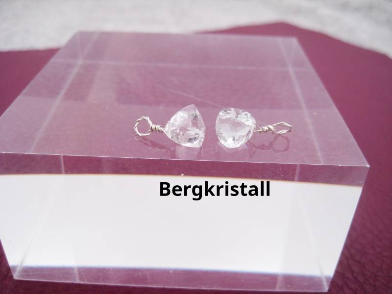 Wechsel-Ohrring-Anhänger Bergkristall, Facettiertes Dreieck, Zum Einhängen in Creolen, 925 Silber, Rosegold Filled, Gold Filled von AnjasCharmwelt