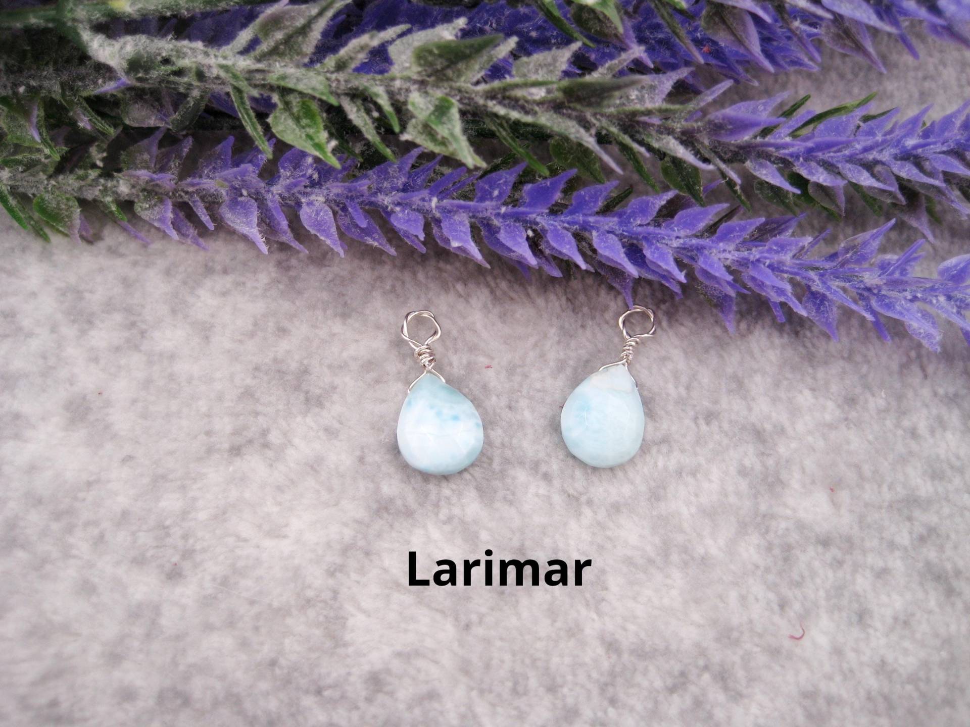 Wechsel-Ohrring-Anhänger Larimar, Anhänger Zum Einhängen in Creolen, 925 Silber, Rosegold Filled, Gold Filled Erhältlich von AnjasCharmwelt