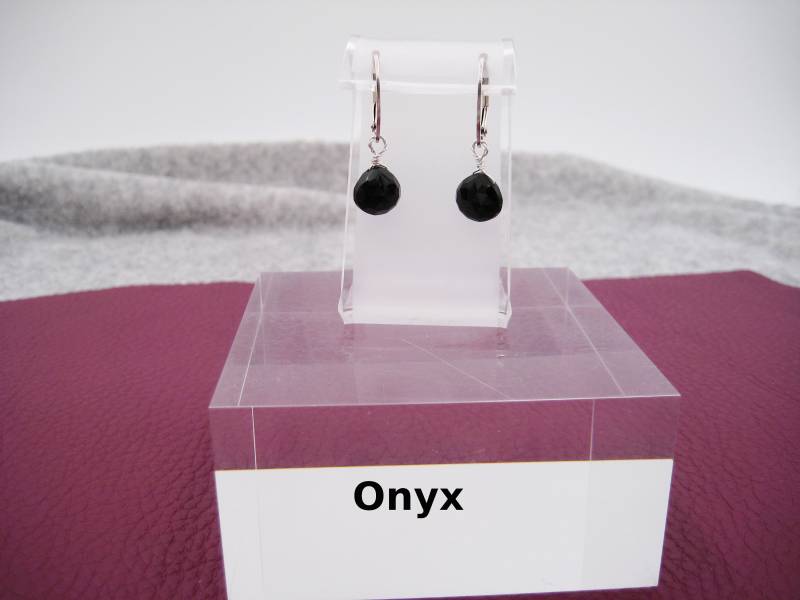 Wechsel-Ohrring-Anhänger Onyx, Onyx Herzen, Facettiert, Creole, 925 Silber, Rosegold Filled, Gold Edelsteinohrringe von AnjasCharmwelt