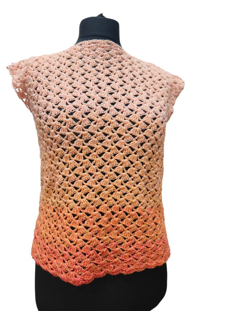 Sommertop Rosa Crush, Boho Top, Handgehäkelt, Größe M/L von AnjasKreationen