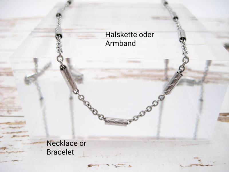 Halskette Oder Armband Mit Röhrchen, Edelstahlkette Silberfarben, Kette Basic, Geschenk Für Sie von AnjasPerlenweltShop