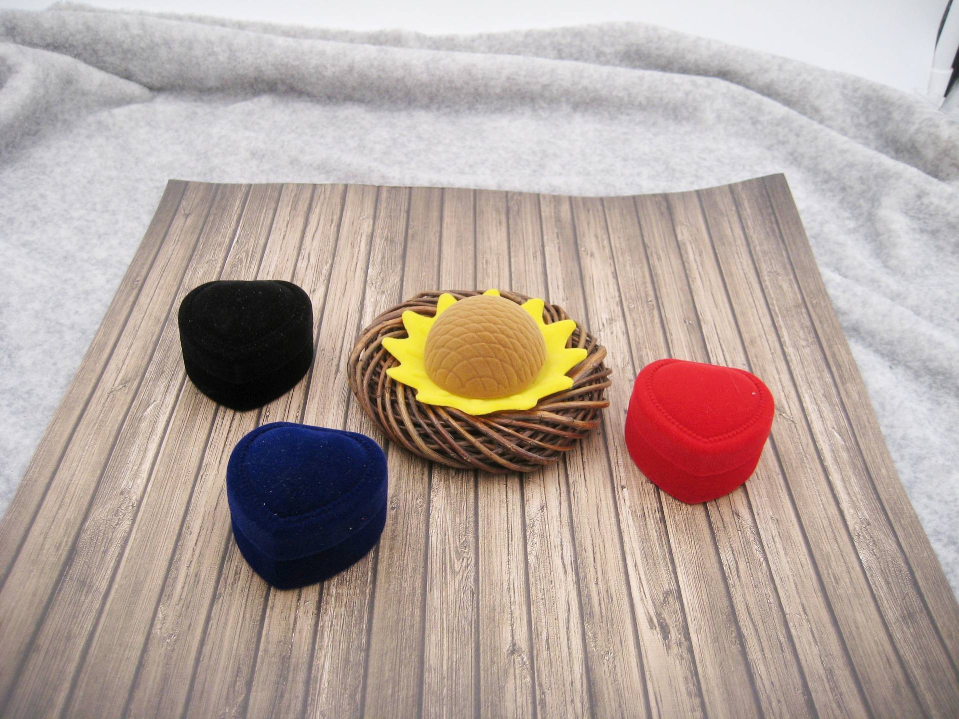 Schmuckbox, Verpackung Schmuck, Ringbox, Zubehör Box Herz, Herzbox, Sonnenblume von AnjasSchmuckwelt