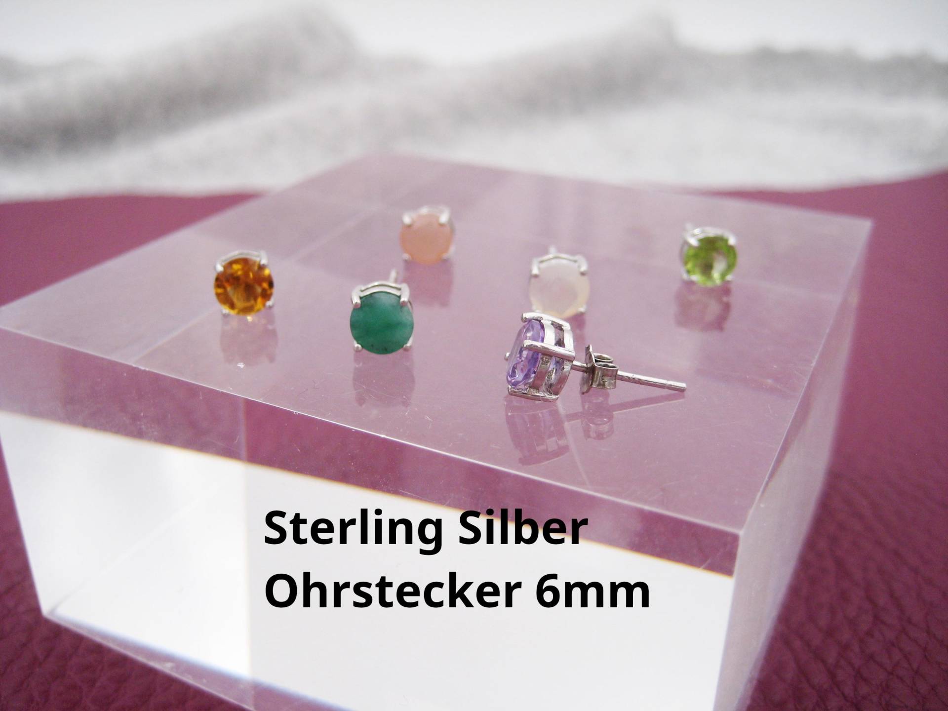 Sterling Silber Ohrstecker Mit 6mm Natürlichen Edelsteinen, in Silber, Gold Und Rosegold Erhältlich, Viele Steine Verfügbar von AnjasSchmuckwelt