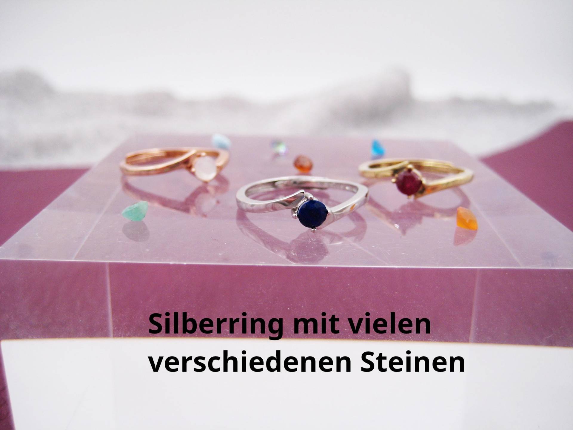 Sterling Silber Ring Mit Natürlichen Edelsteinen, Viele 4mm Steine Zur Auswahl von AnjasSchmuckwelt