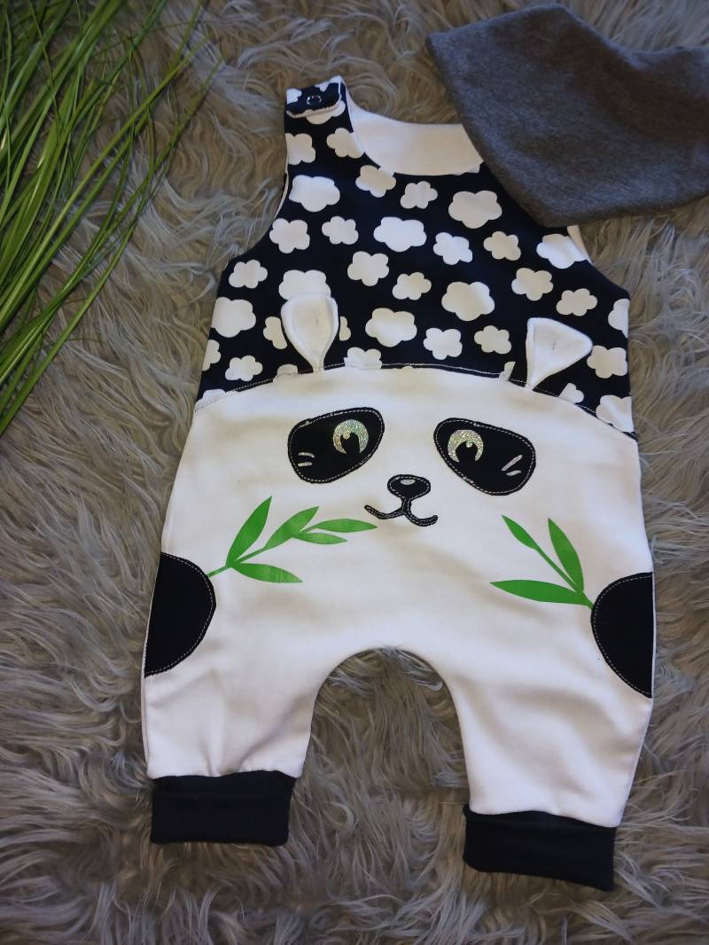 strampler Mit Süßen Gesicht in Panda Form Gr 56 von AnjasStyle