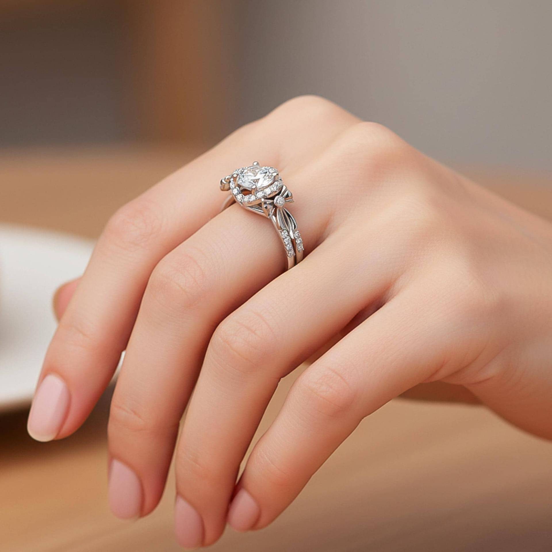 14K Weißgold Diamant Verlobungsring Fliege Labor Gewachsener Ring 1 Ct Igi Zertifiziertes Einzigartiges Design von AnjaysDesigns