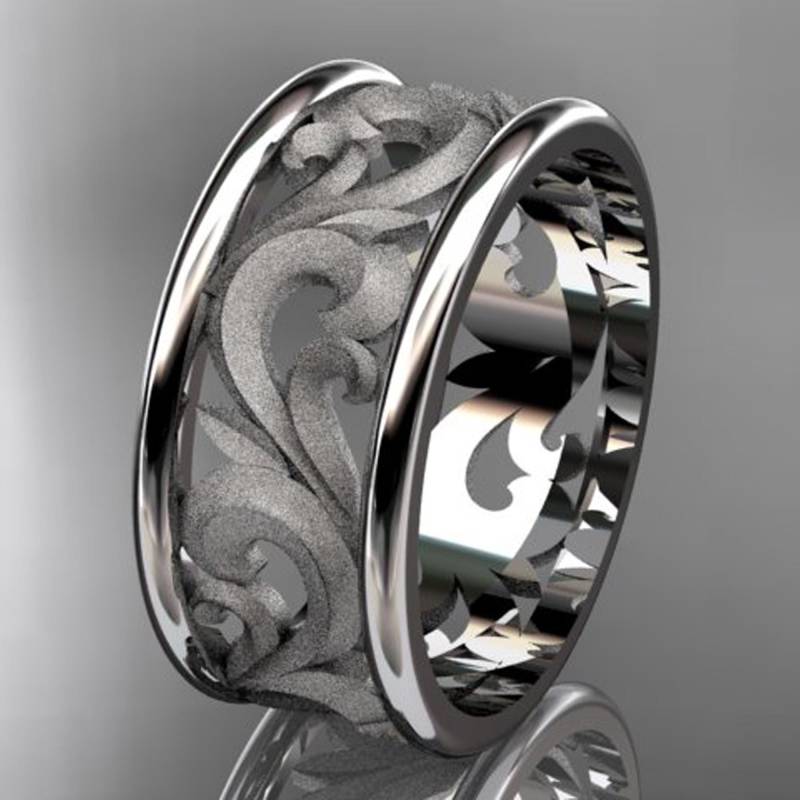 Einzigartiger Matt Eternity Trauring Aus 14K Gold 11 Mm Jubiläumsring von AnjaysDesigns