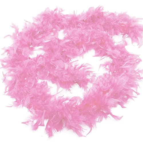 Anjing 2 Stück Federboa für Frauen, 2 m Federboas zum Basteln, Partyzubehör, Mädchen, Verkleidung, Kostüm (Rosa, 40 g) von Anjing