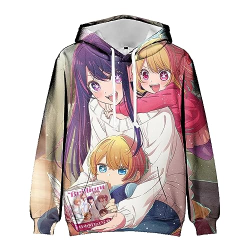 Anime Oshi no Ko Hoodie Hoshino Ai/Hoshino Rubi Cartoon Printed Pullover Hoodie Casual Long Sleeve Sweatshirt Frühling und Herbst Tops Kleidung für Frauen von Anjinguang