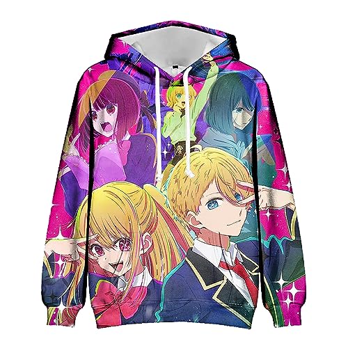 Anime Oshi no Ko Hoodie Hoshino Ai/Hoshino Rubi Cartoon Printed Pullover Hoodie Casual Long Sleeve Sweatshirt Frühling und Herbst Tops Kleidung für Frauen von Anjinguang