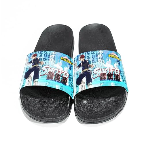 Anjinguang Anime Hausschuhe MHA Cosplay Schuhe Cartoon Midoriya Izuku Bakugo Katsuki Sommer Hausschuhe für Erwachsene Teenager Dusche Hangout Urlaub Seaside Haus Indoor Casual Hausschuhe von Anjinguang