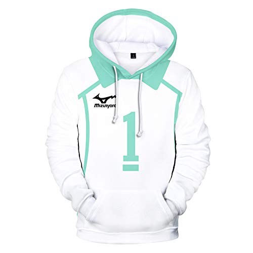 Anjinguang Haikyuu Hoodie Aoba Johsai Hoodie für Kinder Jugendliche Erwachsene 3D-Druck Aoba Johsai Oikawa Tooru Cosplay Cosutme Outfit für Jungen Mädchen Japanisches Anime Haikyuu Sweatshirt, a, von Anjinguang