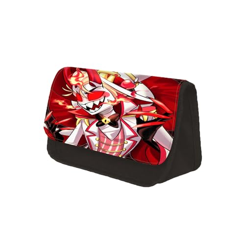 Anjinguang Hazbin Hotel Federmäppchen Anime Federmäppchen Alastor/Angel Dust/Charlie/Lucifer Große Kapazität Doppelfach Schreibwaren Fall Student Stiftebeutel Tasche Bleistift Box Geschenk für Jungen von Anjinguang