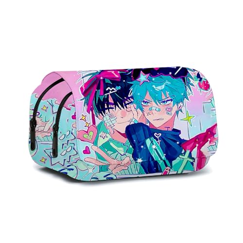 Anjinguang Luka Federmäppchen Anime Till/Ivan Federmäppchen Cartoon-Druck Federmäppchen Große Kapazität Doppelschichten Reißverschluss Stiftebox Student Schreibwaren Cartoon Stifttasche Geschenke, Typ von Anjinguang