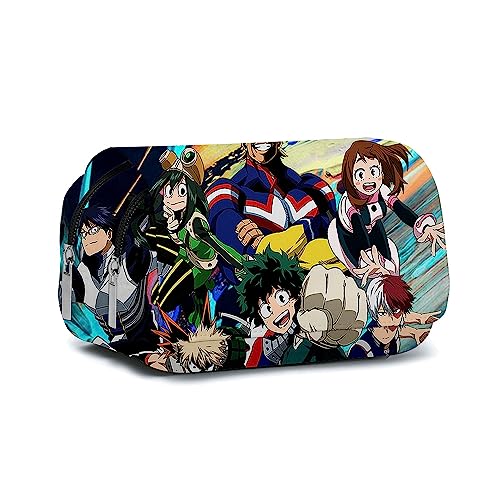 Anjinguang My Hero Academia Federmäppchen MHA Federmäppchen Anime Kinder Stiftetasche Schreibwarenetui Doppelschichten Große Kapazität Student Bleistift Box Cartoon Schule Büro Aufbewahrungstasche, von Anjinguang