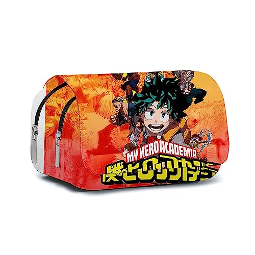 Anjinguang My Hero Academia Federmäppchen MHA Federmäppchen Anime Kinder Stiftetasche Schreibwarenetui Doppelschichten Große Kapazität Student Bleistift Box Cartoon Schule Büro Aufbewahrungstasche, von Anjinguang