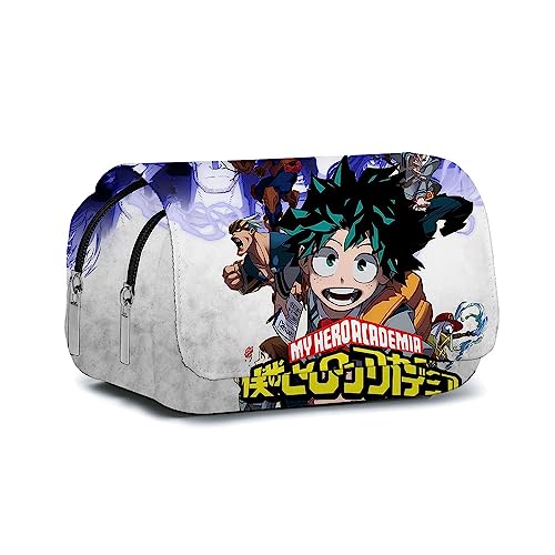 Anjinguang My Hero Academia Federmäppchen MHA Federmäppchen Anime Kinder Stiftetasche Schreibwarenetui Doppelschichten Große Kapazität Student Bleistift Box Cartoon Schule Büro Aufbewahrungstasche, von Anjinguang