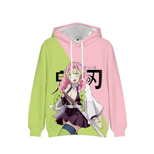 Anjinguang Nezuko Hoodies Kanroji Mitsuri Kochou Shinobu Sweatshirt Anime Kapuzenpullover Hoodies Cosplay Sweatshirt Unisex Casual Sport Langarm Pullover Manga Geschenke für Erwachsene Teenager, Typ von Anjinguang