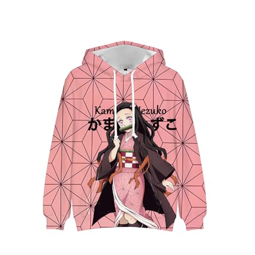 Anjinguang Nezuko Hoodies Kanroji Mitsuri Kochou Shinobu Sweatshirt Anime Kapuzenpullover Hoodies Cosplay Sweatshirt Unisex Casual Sport Langarm Pullover Manga Geschenke für Erwachsene Teenager, Typ von Anjinguang