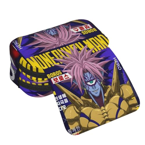 Anjinguang Saitama Federmäppchen Genos/Tatsumaki Tasche Stiftebox Aufbewahrung Große Kapazität Langlebig Schüler Federmäppchen Schreibwaren Cartoon Stifttasche Schulbedarf, Typ 7, 21x10x7.5cm von Anjinguang