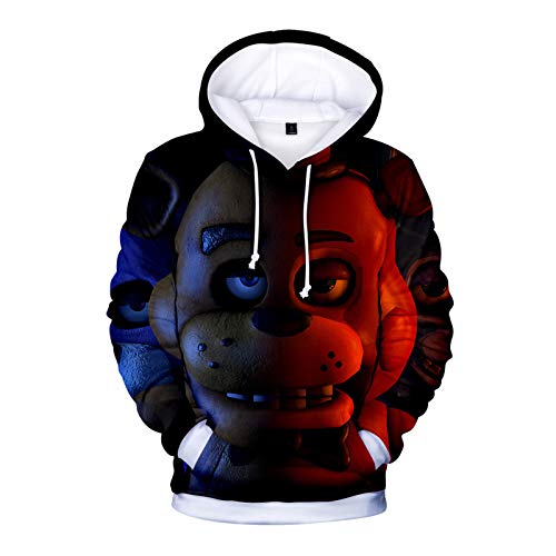 FNAF Kapuzenpullover für Kinder und Erwachsene, 3D-Druck, Five Nights at Fre-ddy's Hoodies Nightmare Fre-ddy Kostüm Pullover Sweatjacke für Jungen Mädchen 100-150 cm Gr. 140 cm, Typ6 von Anjinguang