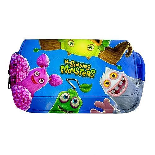 Federmäppchen für Kinder, Motiv: My Singing Monsters, Anime, Schreibwaren, Studenten, große Kapazität, Cartoon-Aufbewahrung, Stifttasche für Teenager, Jungen, Mädchen, Geschenke, Typ 6, 21*10*7.5cm von Anjinguang