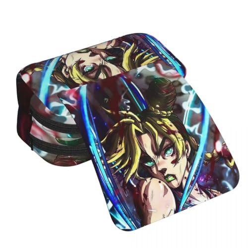 JJBA Federmäppchen Star Platinum/Dio Brando/Cujoh Jolyne Federmäppchen Anime-Druck Federmäppchen Große Kapazität Doppelschichten Reißverschluss Stiftebox Student Schreibwaren Box Geschenke, Typ 9 von Anjinguang