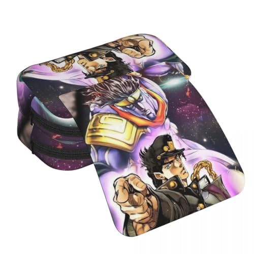 JJBA Federmäppchen Star Platinum/Dio Brando/Cujoh Jolyne Federmäppchen Anime-Druck Federmäppchen Große Kapazität Doppelschichten Reißverschluss Stiftebox Student Schreibwaren Box Geschenke, Typ 1 von Anjinguang