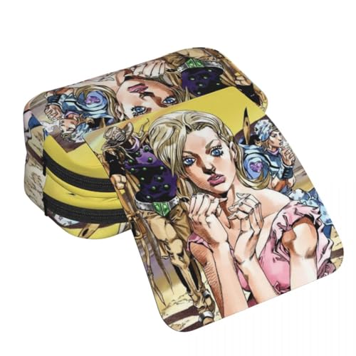JJBA Federmäppchen Star Platinum/Dio Brando/Cujoh Jolyne Federmäppchen Anime-Druck Federmäppchen Große Kapazität Doppelschichten Reißverschluss Stiftebox Student Schreibwaren Box Geschenke, Typ 11 von Anjinguang