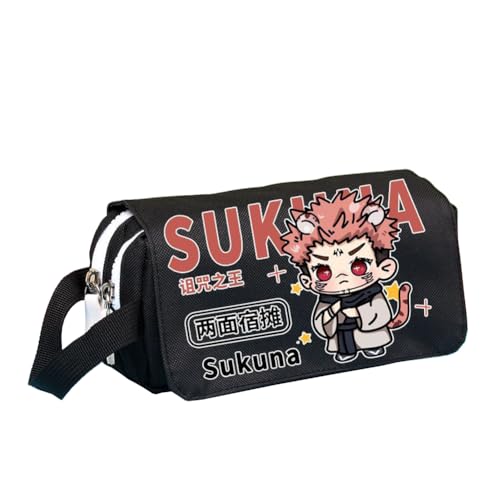 JJK Federmäppchen Gojo Satoru Anime Bedrucktes Federmäppchen Große Kapazität Doppellagige Federtasche Studenten Schulbedarf Geschenke, Typ 19, 20*10*8cm, Federmäppchen von Anjinguang